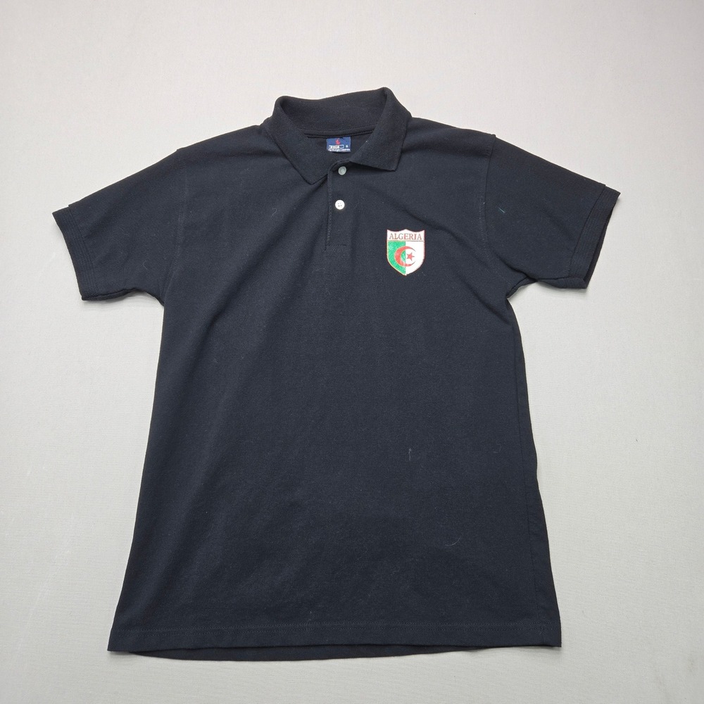Polo Ralph Lauren Algeria Shield Patch Polo Shirt Black Mens Size S Short Sleeve